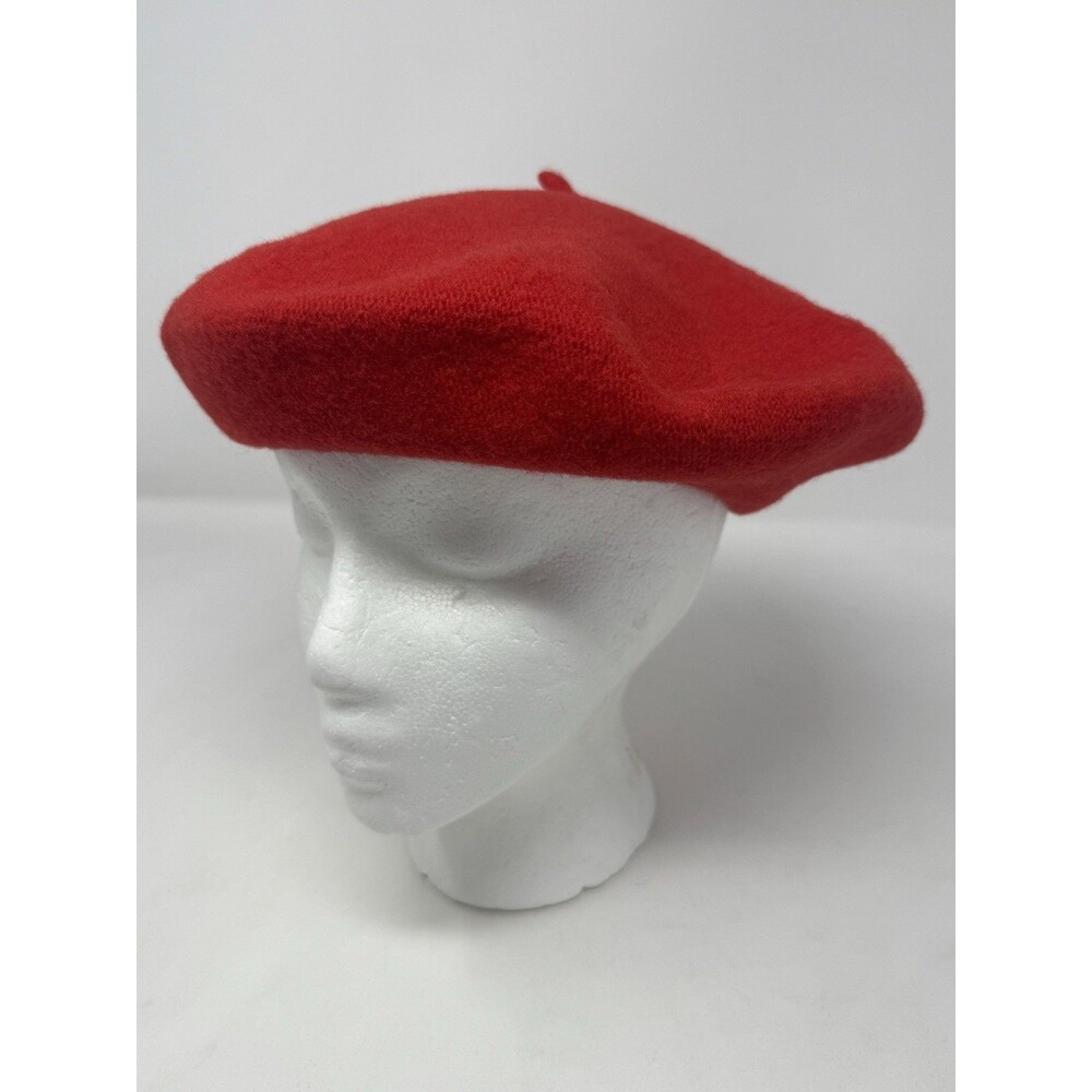Vintage Importina 100% Wool Red Cap Hat 80s French